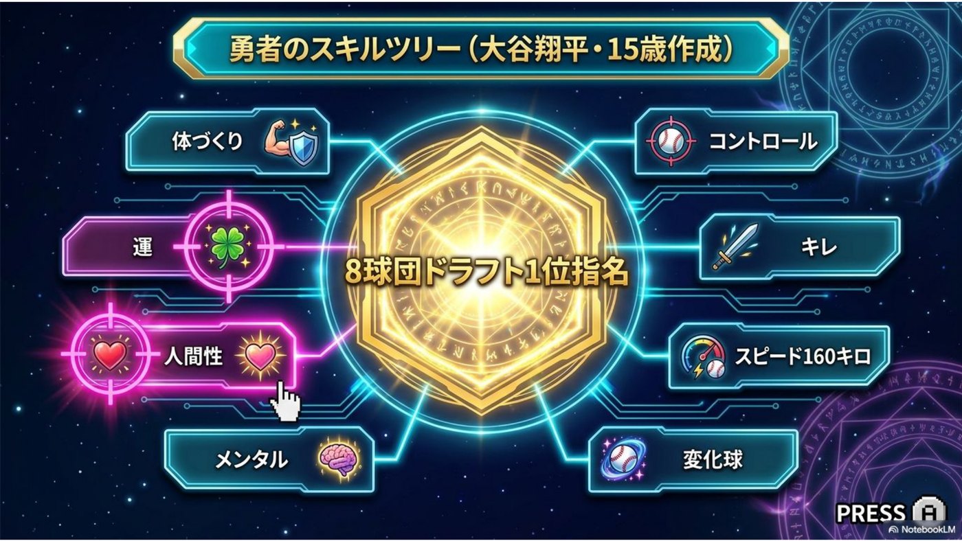 「8球団ドラフト1位指名」を中心に据えた、15歳のスキルツリー